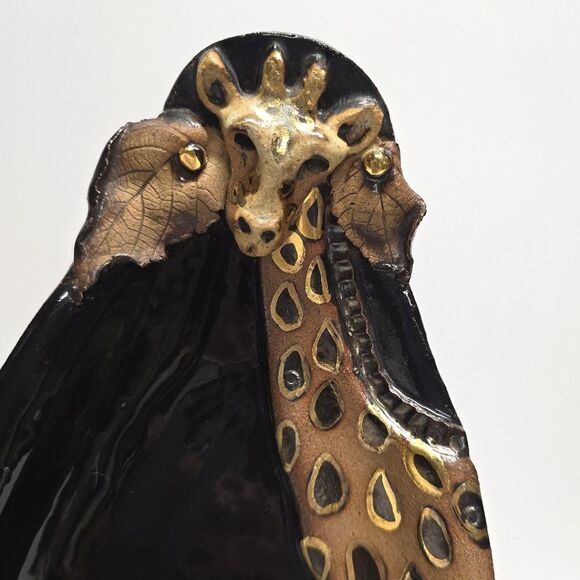 Fired Fantasies Pottery Giraffe Hand Crafted Trinket Dish Vanity Bowl - Picture 3 of 8